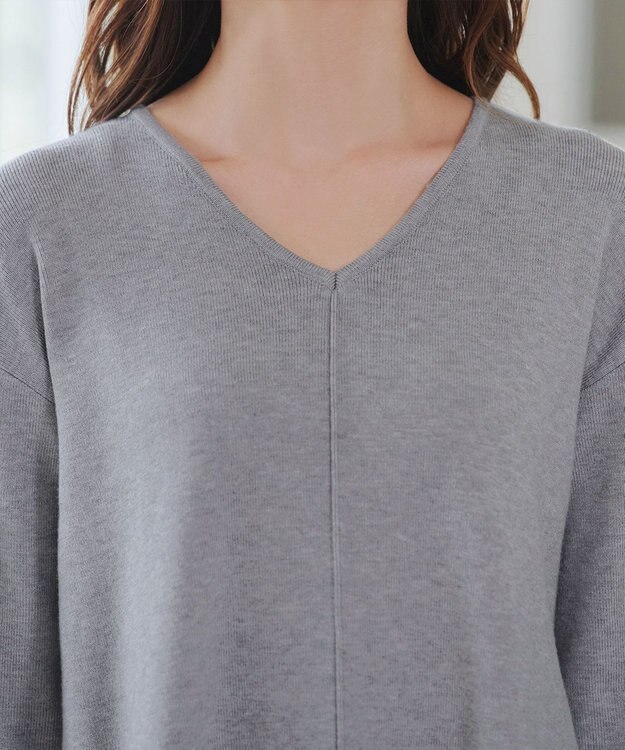 Tiaclasse 【安田美沙子さん着用・新色追加・洗える】ラウンドヘムニットチュニック グレー