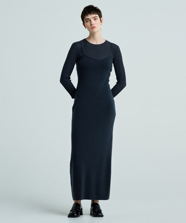 uncrave メリノウール キャミワンピース（uncrave WHITE） アッシュネイビー