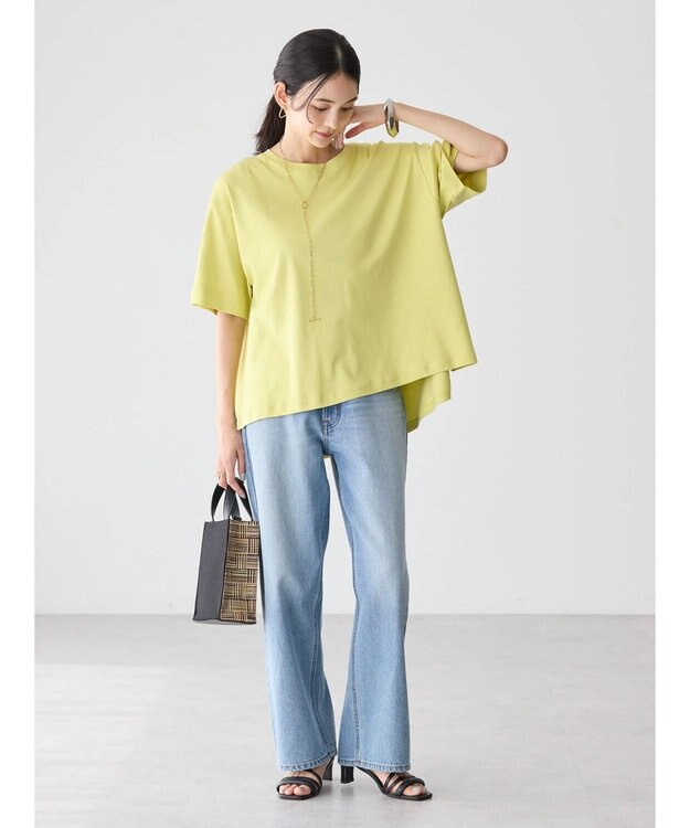 AMERICAN HOLIC 抗菌防臭＋接触冷感クルーネックカットプルオーバー Yellow