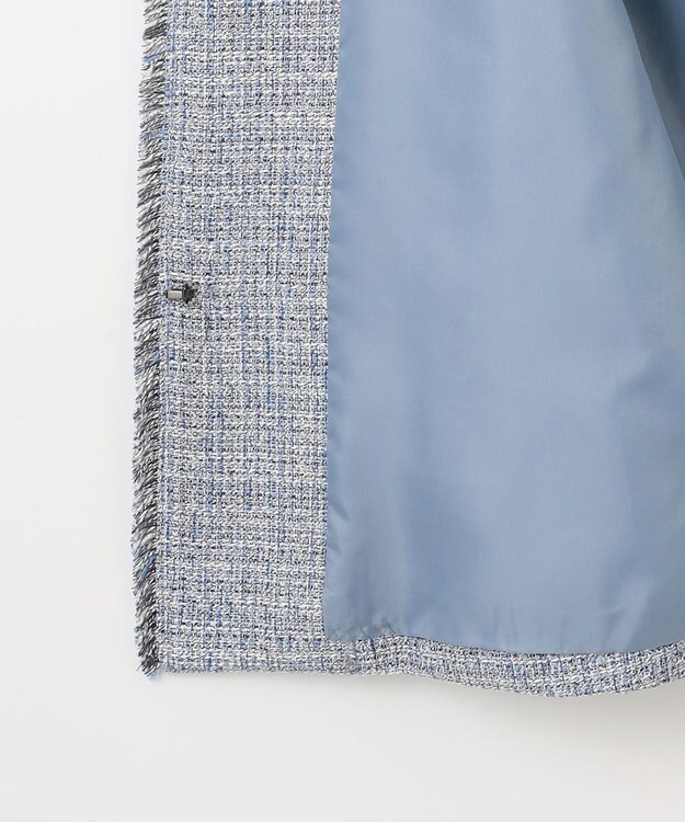 自由区 【カタログ掲載・セットアップ対応】ライトミックスツイード ジレ ライトブルー