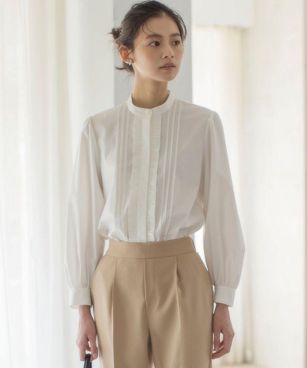 組曲 S コットンタッチシャーティング ブラウス アイボリー系