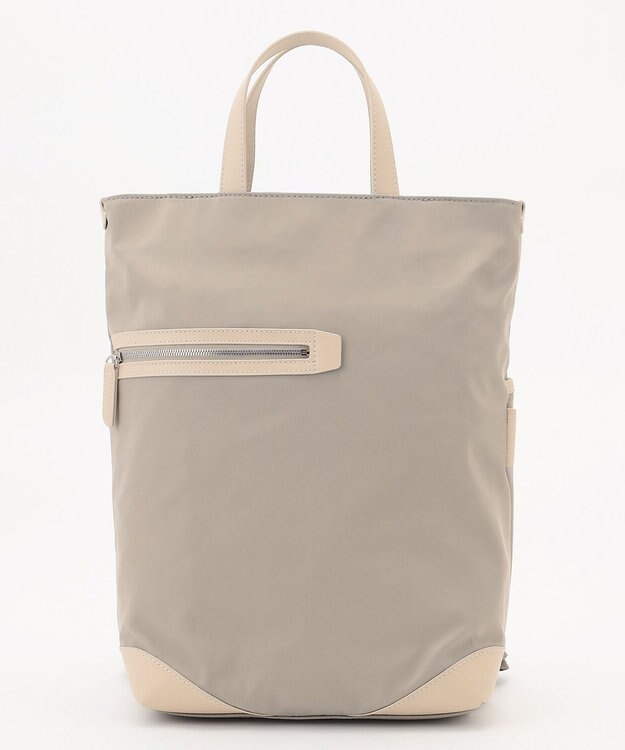 Y'SACCS アシメファスナーポケットリュック ベージュ