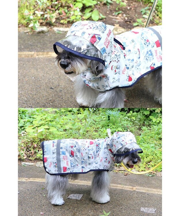 PET PARADISE スヌーピー  レインコート 透明フード付き 《アメリカンビンテージ柄》 小型犬 -