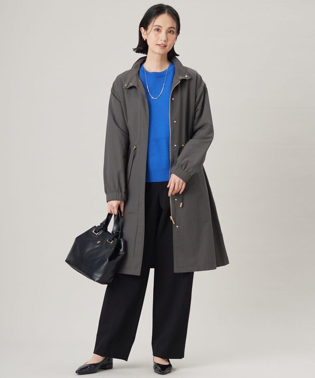 自由区 【洗える】ライトフィールジャージーワイドストレート パンツ ブラック