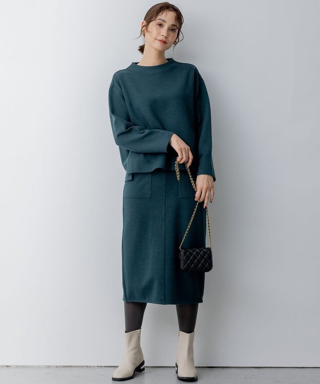 組曲 S 【WEB限定・2SET】ウールジャージーセットアップ ダークグリーン系