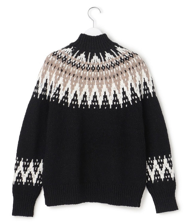 23区 L 【SLOW/一部店舗限定】ジャカード ハイネック ニット ブラック系5