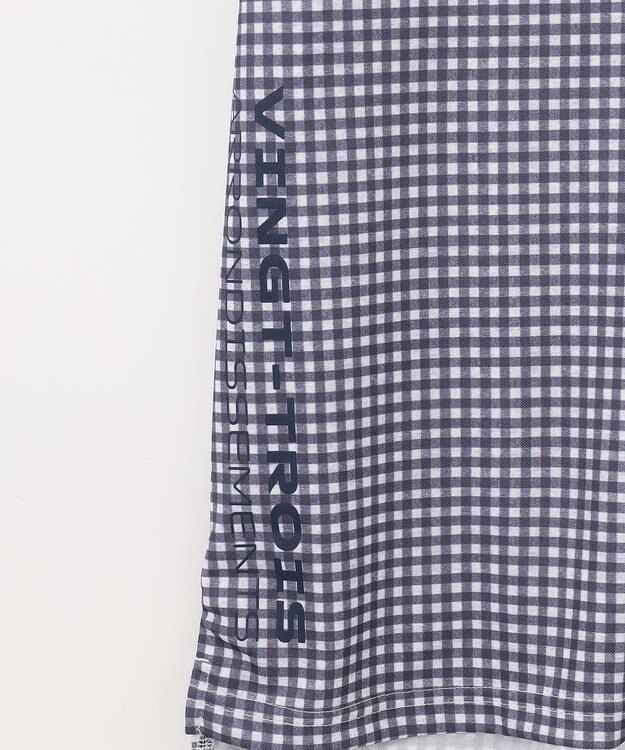 23区GOLF 【MEN】【接触冷感・UVケア・吸水速乾】ギンガムチェック柄 ポロシャツ ネイビー系3