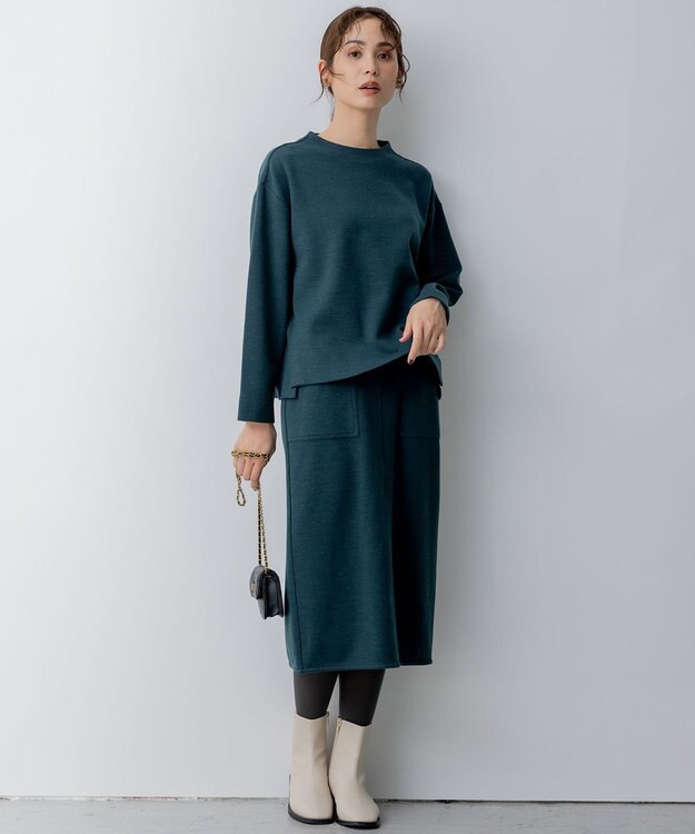 組曲 S 【WEB限定・2SET】ウールジャージーセットアップ ダークグリーン系