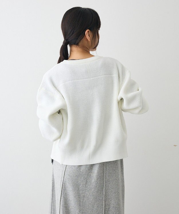CRAFT STANDARD BOUTIQUE ワッフルニットジップカーディガン White