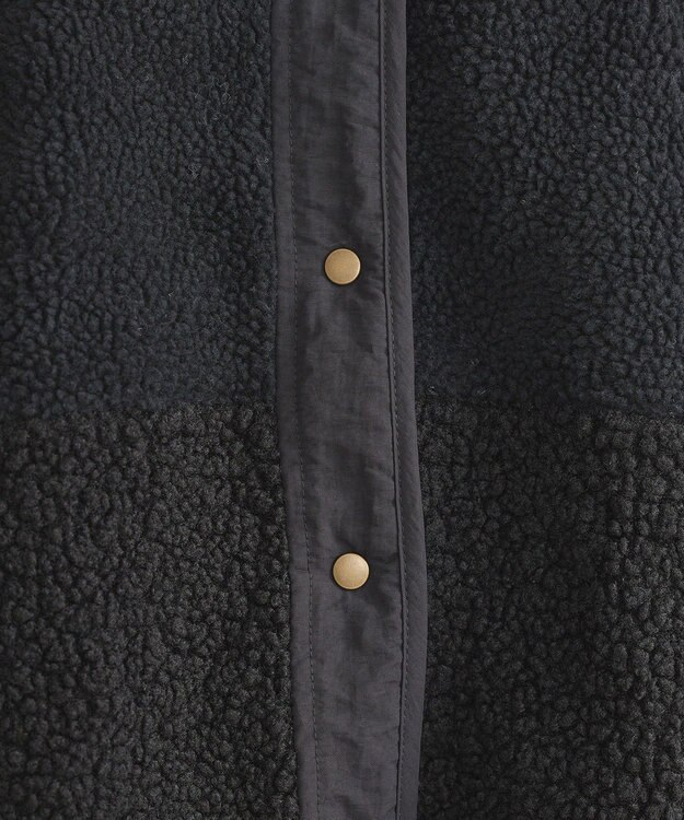 earth music&ecology 粒違い切替ボアブルゾン Black