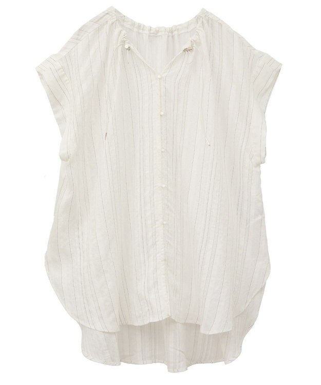 Green Parks ドロストネックフレンチスリーブブラウス Off White