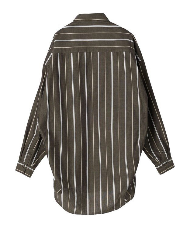 AMERICAN HOLIC ドビーストライプシャツチュニック Stripe Brown