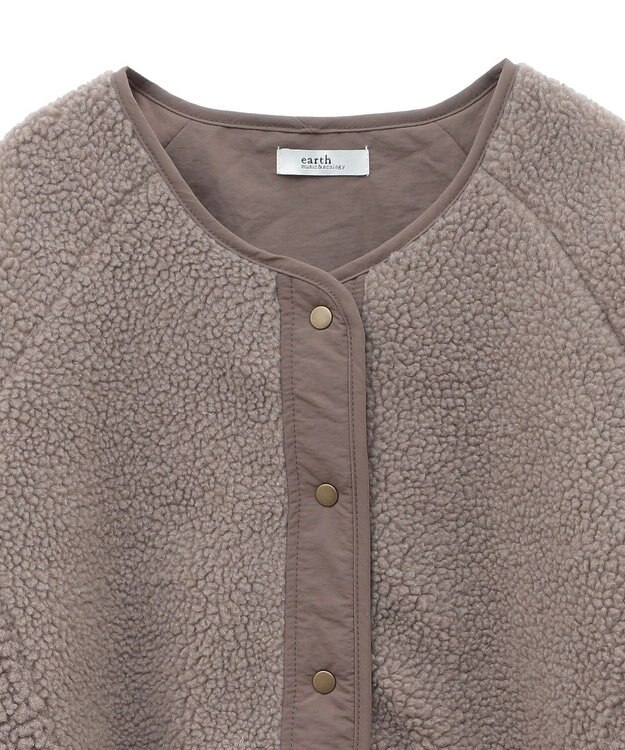 earth music&ecology 粒違い切替ボアブルゾン Mocha