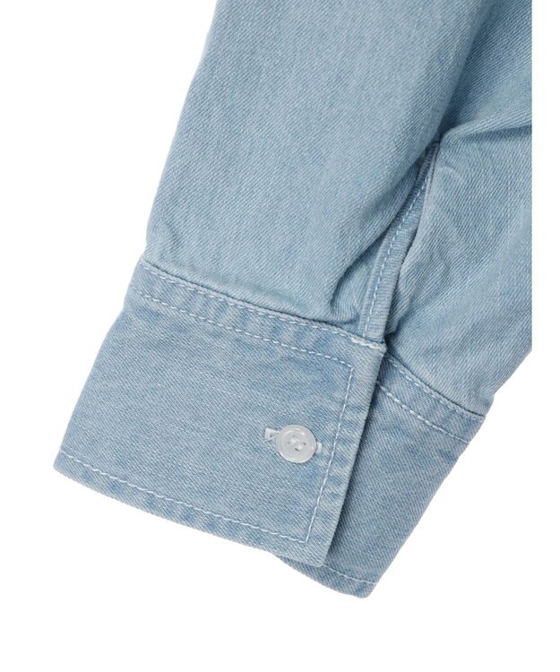 CRAFT STANDARD BOUTIQUE デニムパール釦サークルブラウス Sax