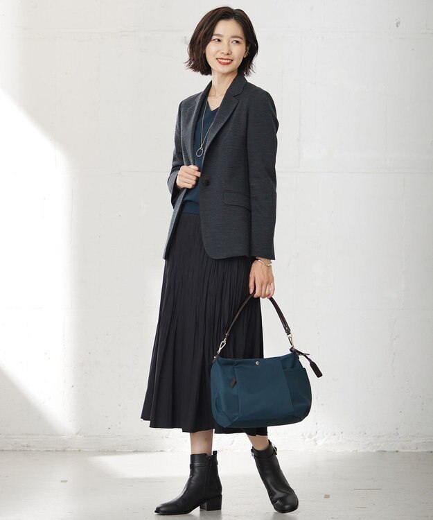 J.PRESS LADIES S T/Wジャージー テーラード ジャケット グレー系