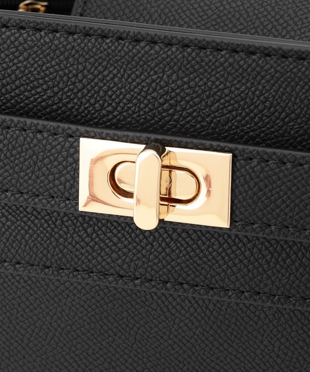 組曲 ベルトデザインスクエアショルダーバッグ ブラック系