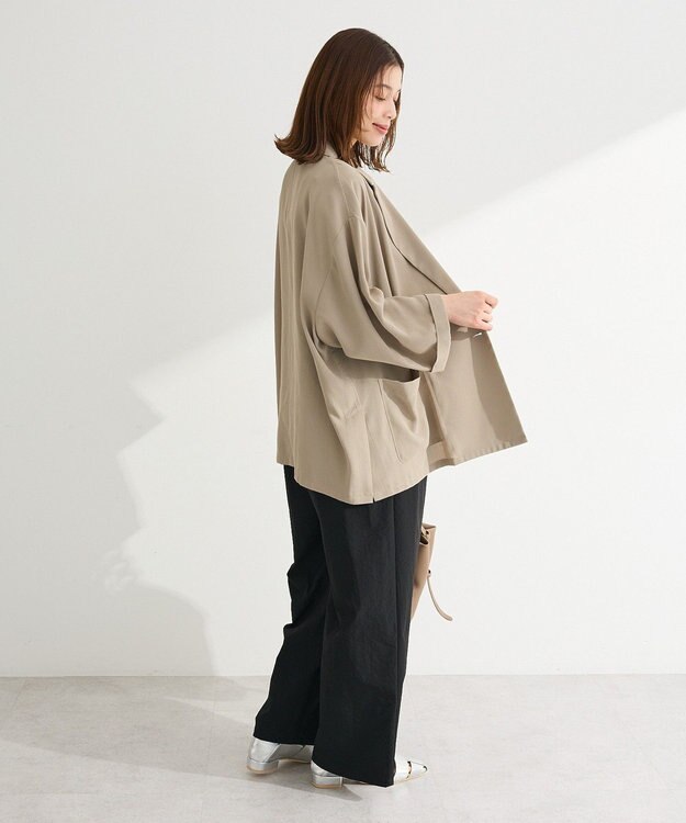 Green Parks 【適ON】シアーシャツジャケット Gray Beige