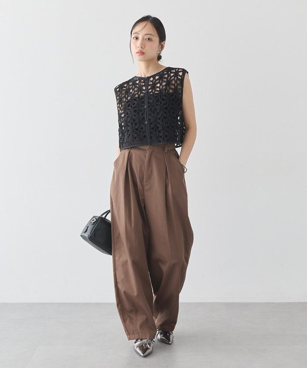 earth music&ecology チノタックパンツ Brown