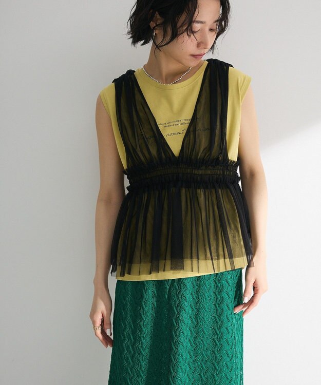 Green Parks ・ＥＬＥＮＣＡＲＥ　ＤＵＥ　チュールシャーリングビスチ Black