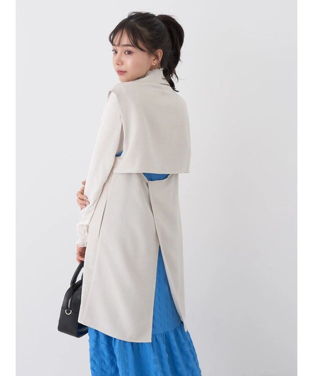 earth music&ecology バックデザインジレ Beige