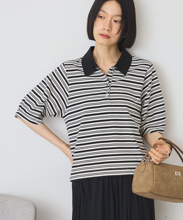 AMERICAN HOLIC ボーダーポロシャツ Black