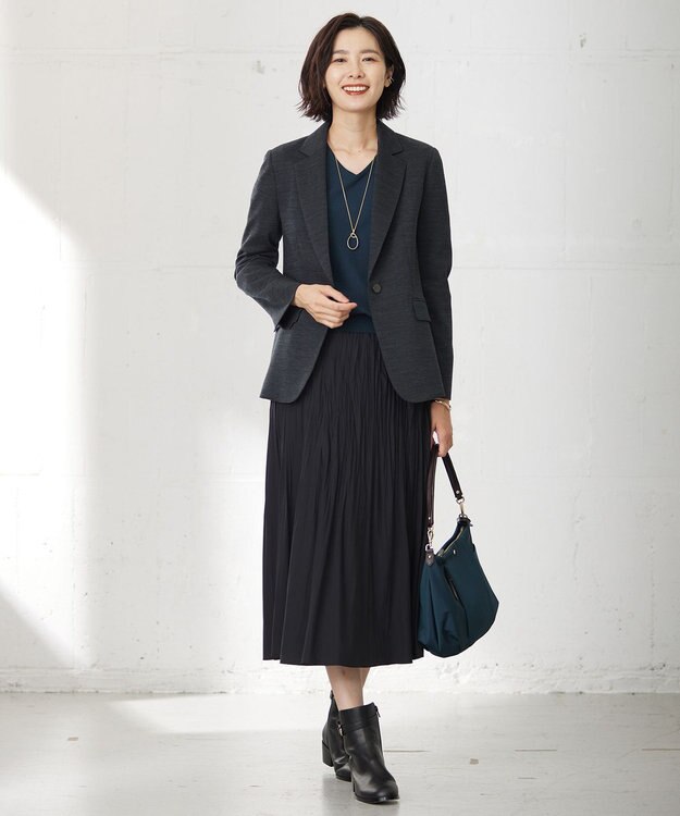 J.PRESS LADIES T/Wジャージー テーラード ジャケット グレー系