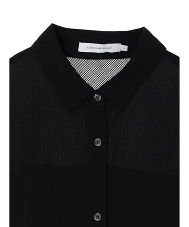 AMERICAN HOLIC サラックールメッシュ切替ワンピース Black