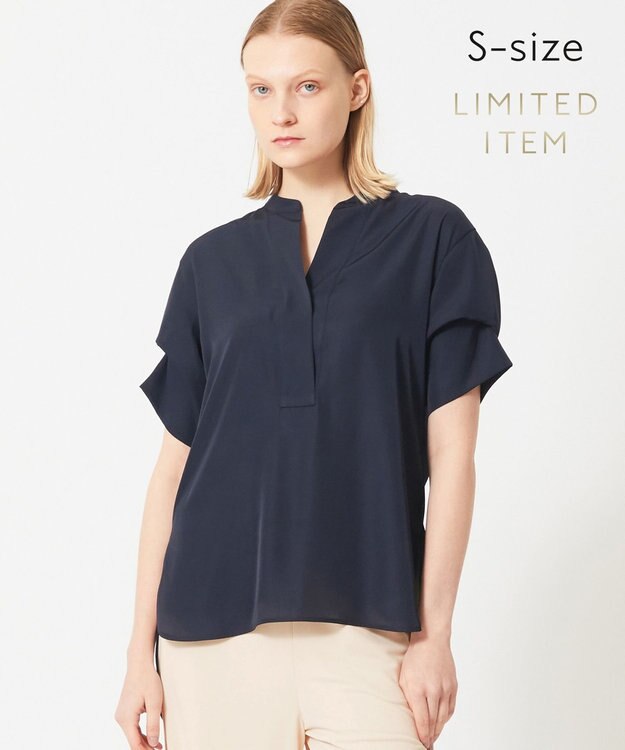 BEIGE， 【WEB＆一部店舗限定・S-size】GRANIUM / ブラウス Navy