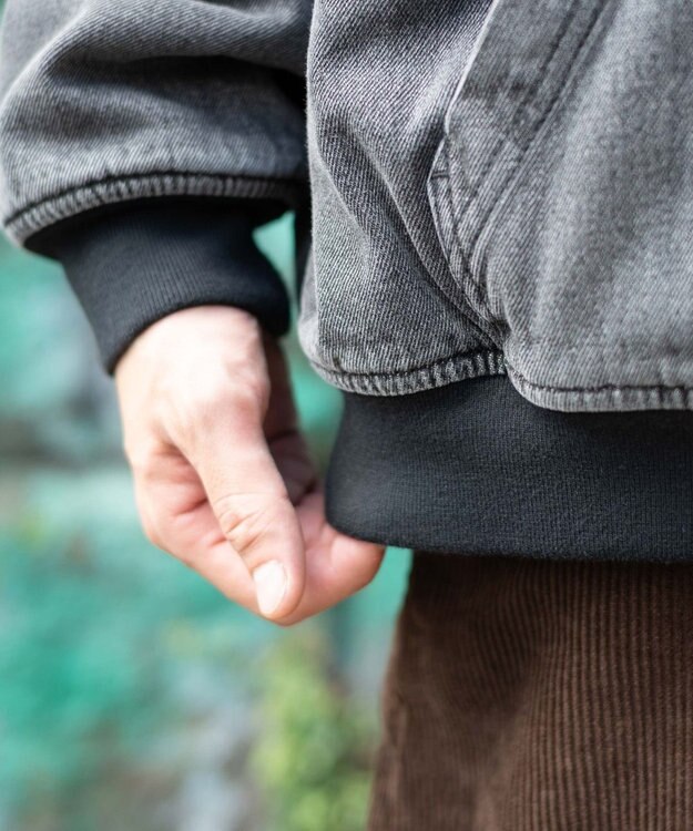 WEGO 【ユニセックス着用ITEM/MLサイズ展開】ワーカーズボアフードブルゾン デニムブラックソノタ