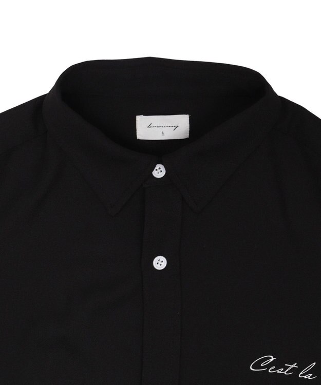 WEGO アムンゼンワンポイントBIGシャツ（LS） ブラック