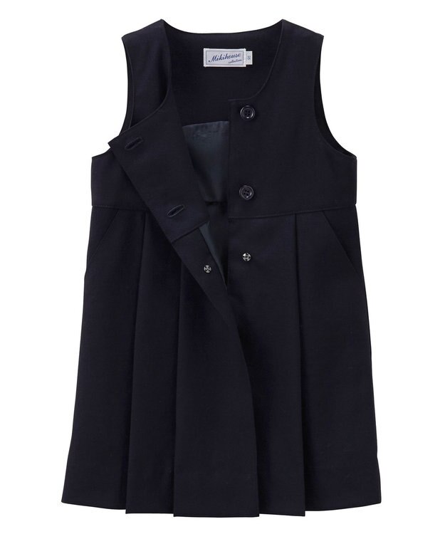 MIKI HOUSE HOT BISCUITS 【ミキハウス】【95-140cm】 ウール素材のジャンパースカート 紺