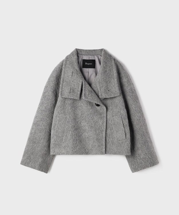 GRACE CONTINENTAL アルパカシャギージャケット グレー