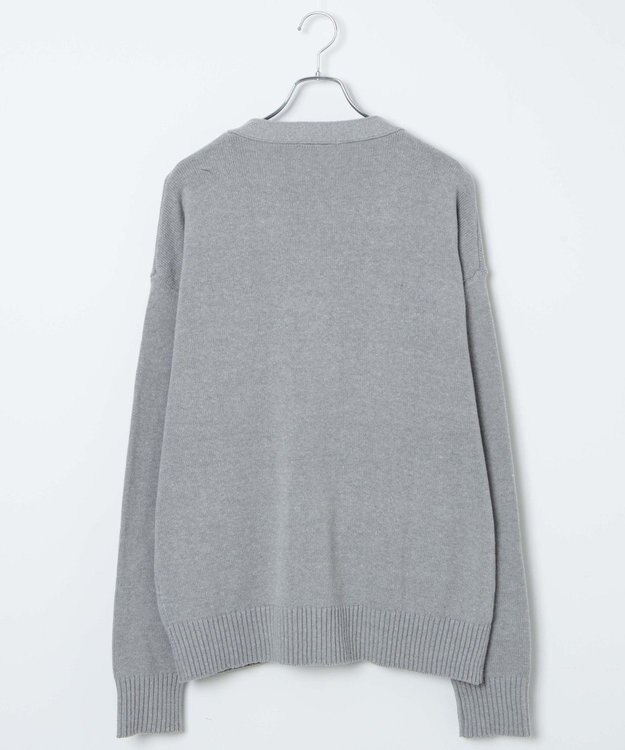 WEGO 【SCHOOL ITEM】メンズスクールニットカーディガン 杢グレー