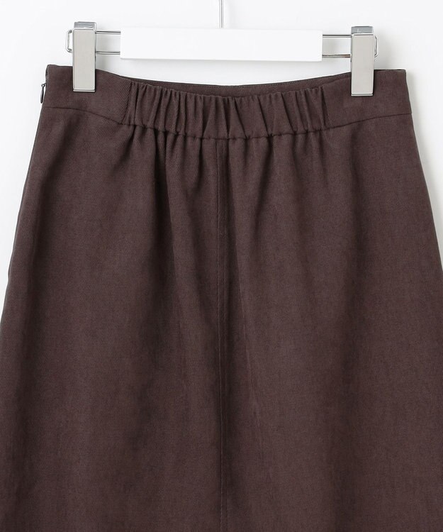 Feroux 【洗える】フラップポケット スカート ダークブラウン系