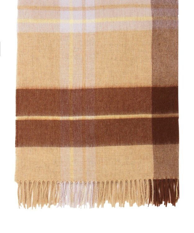 MOONBAT MACKINTOSH PHILOSOPHY ウール100%超大判チェックポンチョストール／幅70cm ブラウン