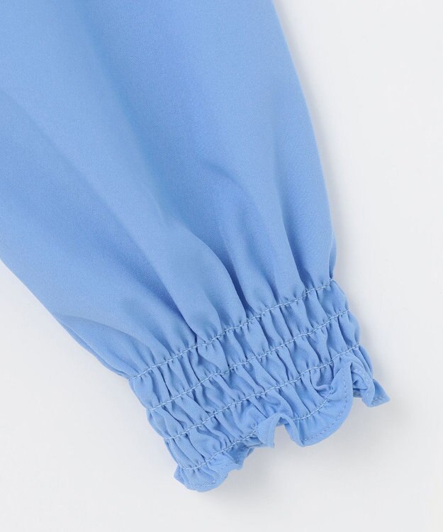 Feroux 【洗える】スタンドネックブラウス ブルー系