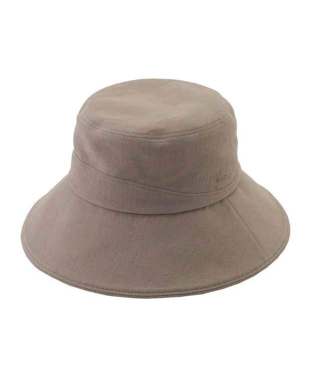 MOONBAT 【帽子】フルラ (FURLA) 広つばハット　同色ロゴ刺繍 サイズ調整 モカブラウン