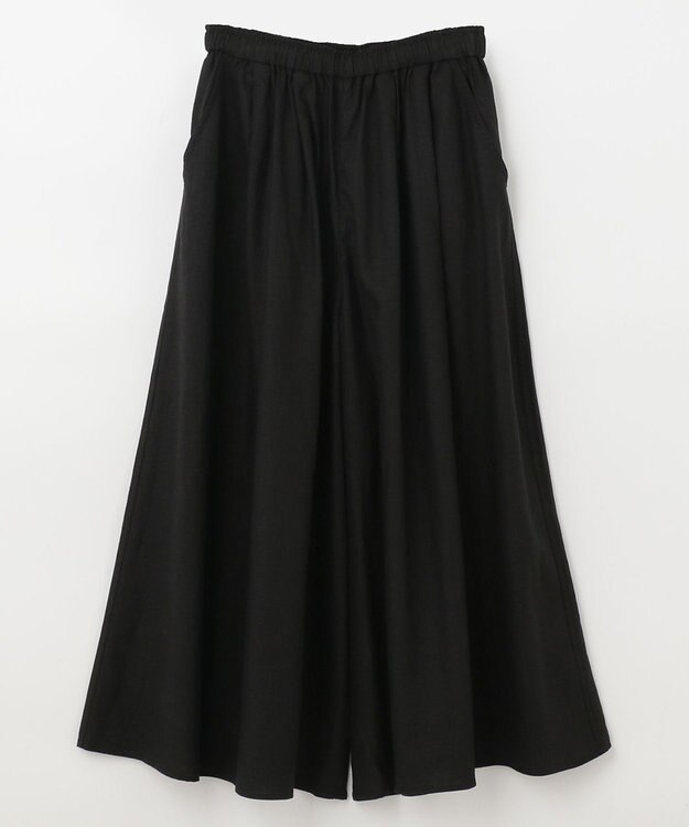 ANY 【接触冷感・UVケア】清涼リネン ガウチョパンツ ブラック