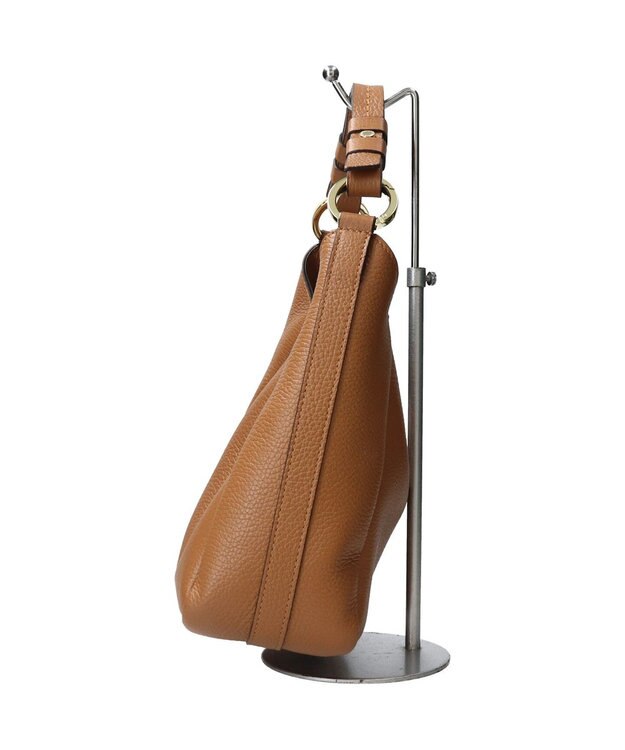 INTER-CHAUSSURES 【LORISTELLA】シュリンクレザーホーボーバッグ キャメル