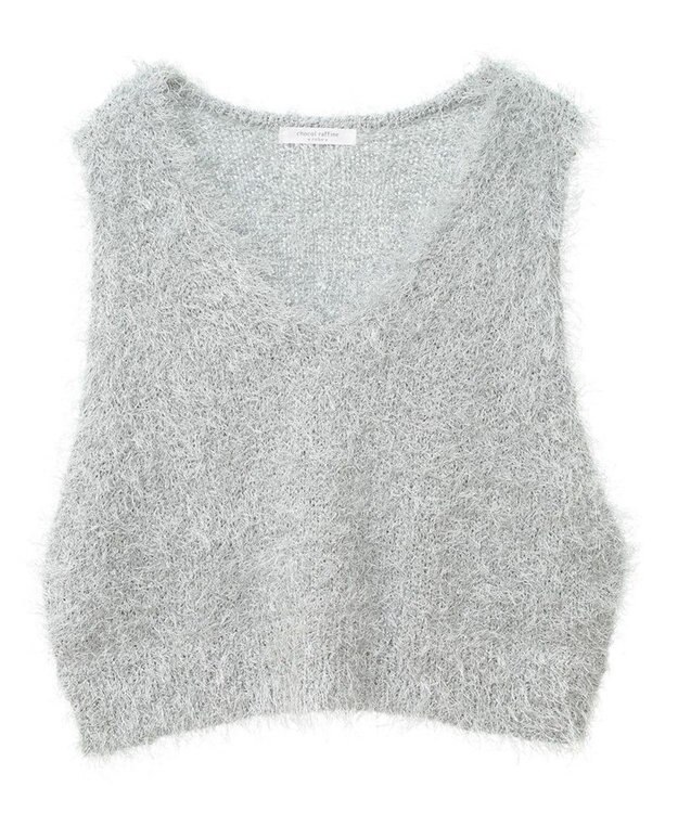 Green Parks Ｖネックフサフサベスト Light Gray