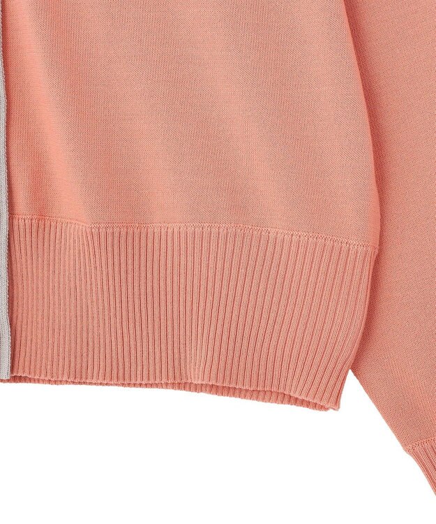 Green Parks ここちニット衿付き配色プルオーバー Pink