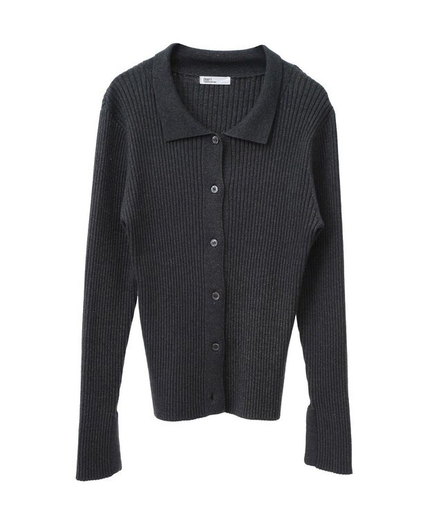 CRAFT STANDARD BOUTIQUE 襟付きニットコンパクトカーディガン Navy