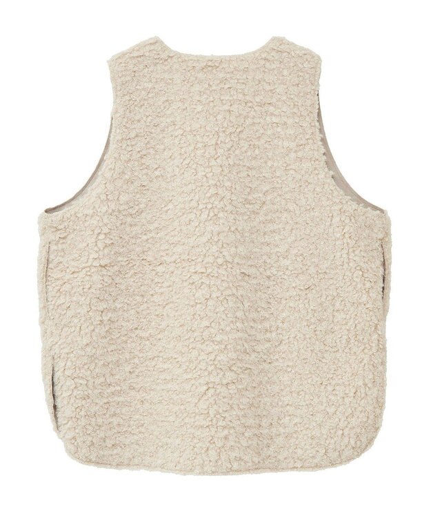 AMERICAN HOLIC 丈違いシープライクフェイクファーベスト Light Beige