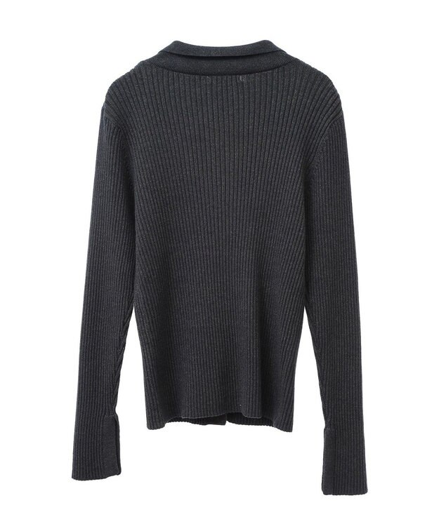 CRAFT STANDARD BOUTIQUE 襟付きニットコンパクトカーディガン Navy