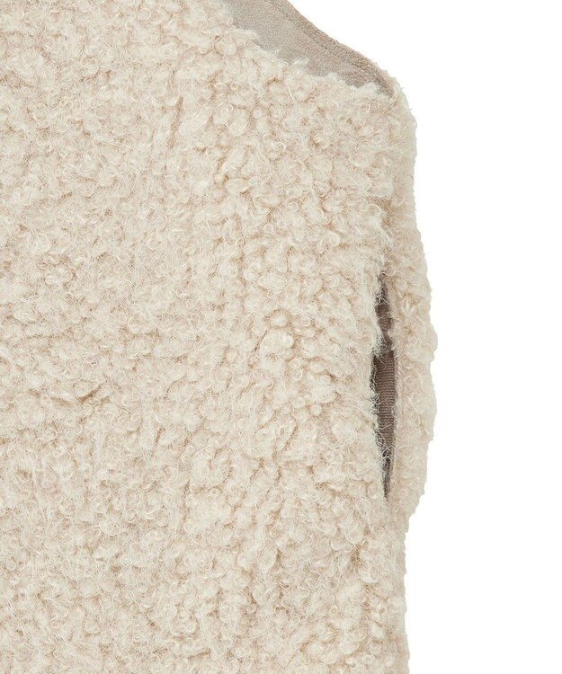 AMERICAN HOLIC 丈違いシープライクフェイクファーベスト Light Beige