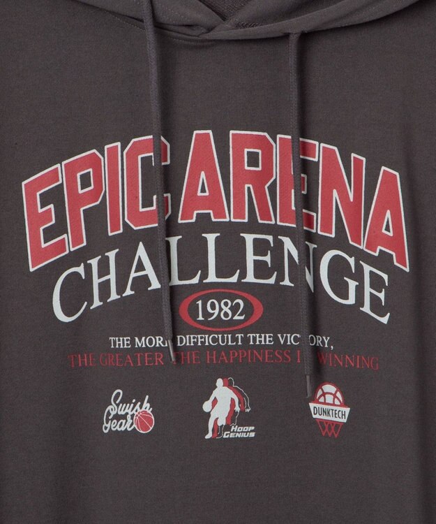 WEGO 【ユニセックス着用ITEM/手洗い可】ロゴノースリーブパーカー スミクロ