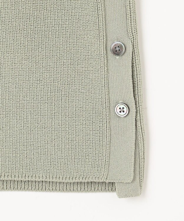 J.PRESS LADIES L 【洗える】CLEAR COTTON BLEND ニット ベスト スモーキーグリーン系