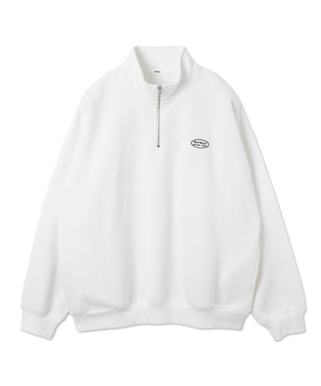 WEGO ワンポイントハーフジッププルオーバー ホワイト