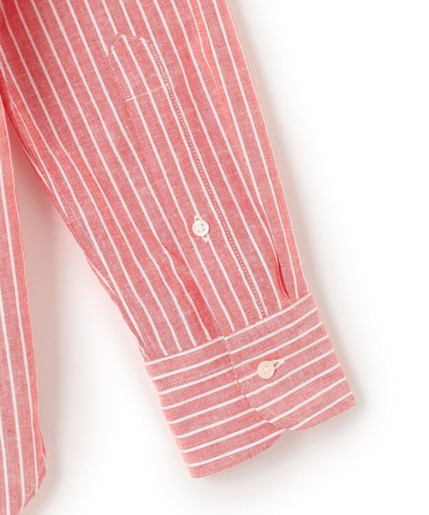 J.PRESS MEN 【WEB・一部店舗限定】リネンコットンストライプ シャツ/B.D レッド系1