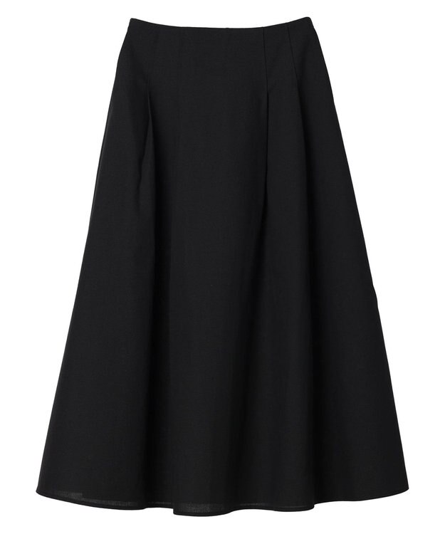 Green Parks 綿麻混フレアスカート Black